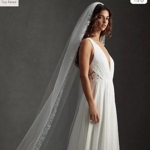 BHLDN Jenny by Jenny Yoo Elinor Deep V-Neck Lace & Illusion Wedding Gown